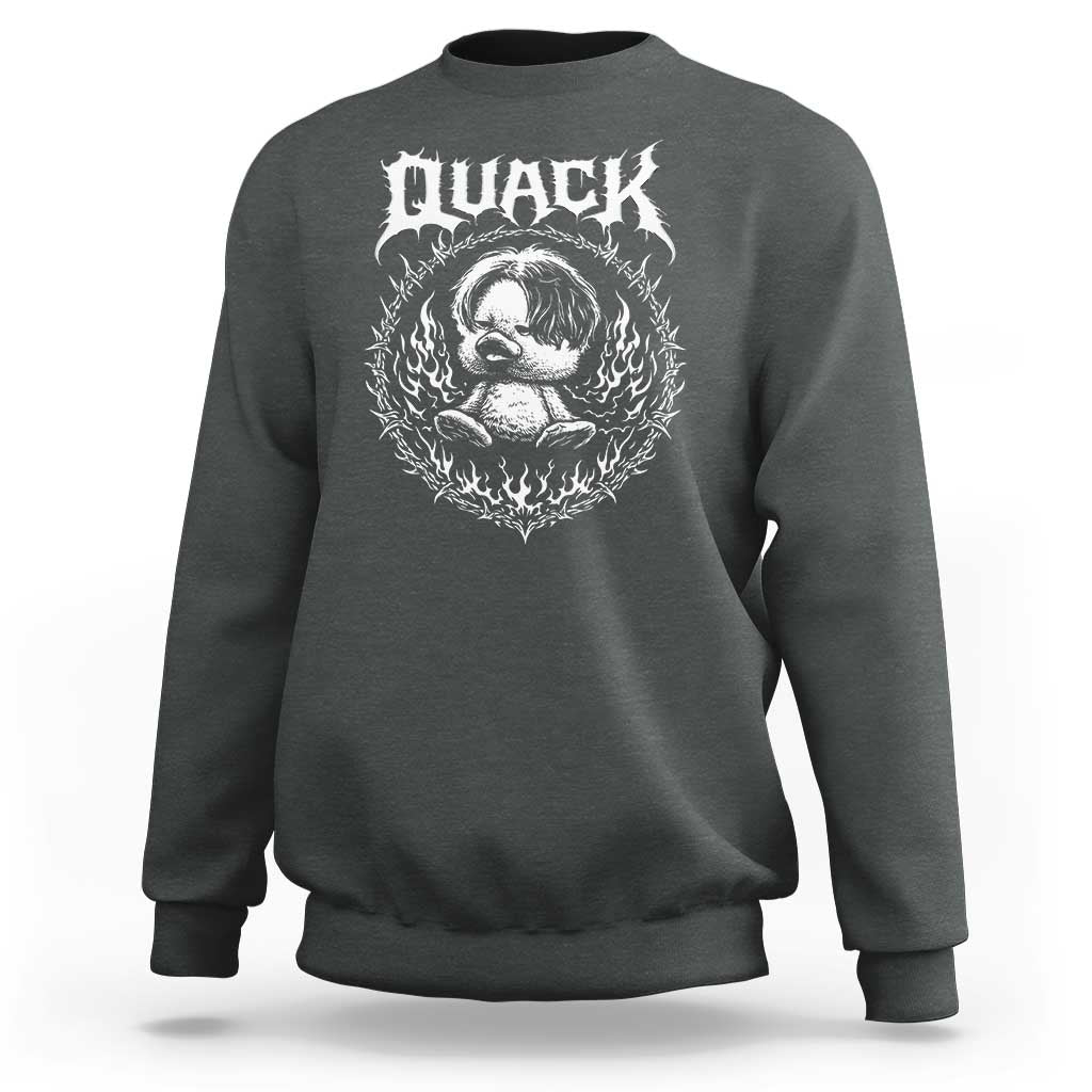 Funny Duck Metal Concert Sweatshirt Rock Music Quack Meme