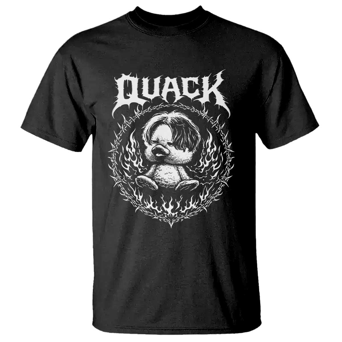 Funny Duck Metal Concert T Shirt Rock Music Quack Meme