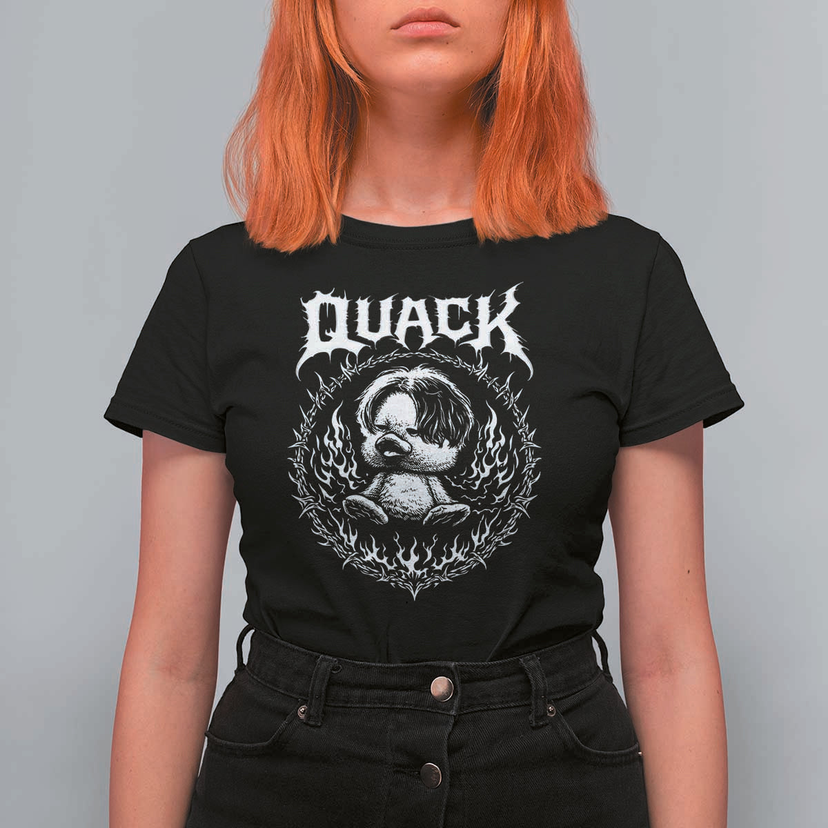 Funny Duck Metal Concert T Shirt For Women Rock Music Quack Meme