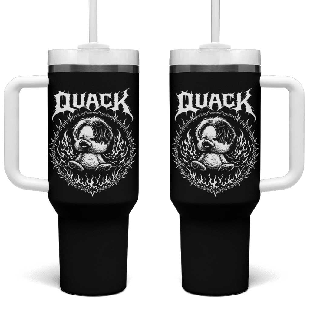 Funny Duck Metal Concert Tumbler With Handle Rock Music Quack Meme