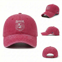 Funny Duck Metal Concert Washed Cotton Baseball Cap Rock Music Quack Meme