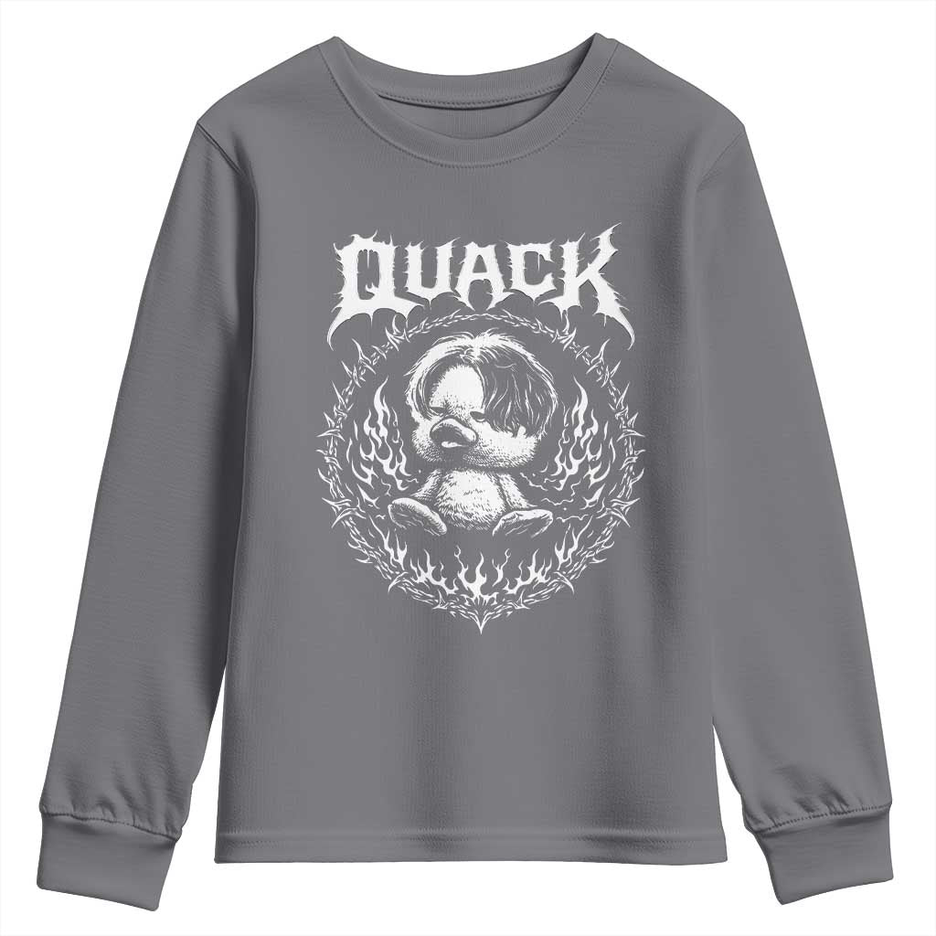 Funny Duck Metal Concert Youth Sweatshirt Rock Music Quack Meme
