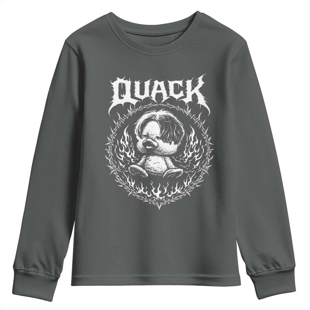 Funny Duck Metal Concert Youth Sweatshirt Rock Music Quack Meme