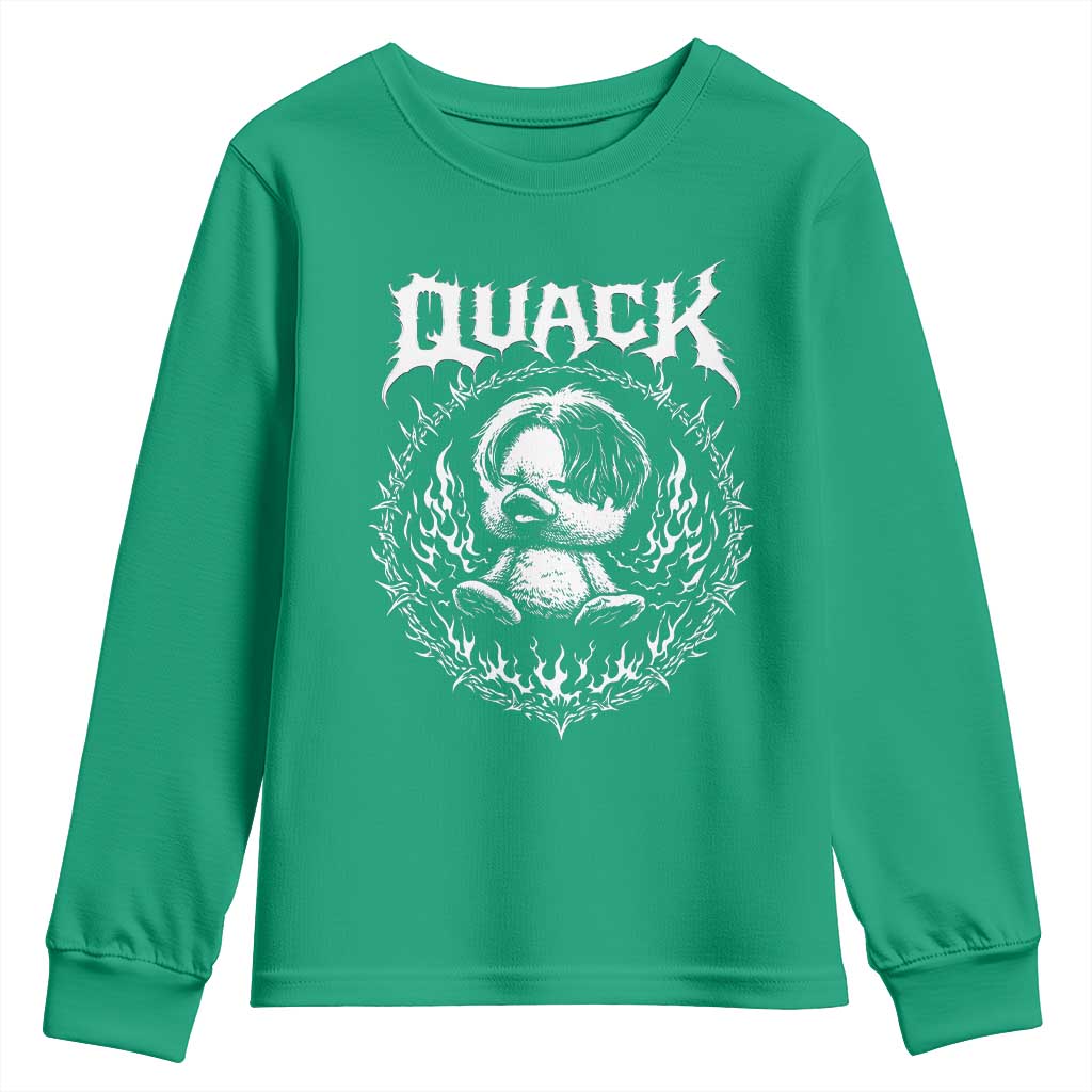 Funny Duck Metal Concert Youth Sweatshirt Rock Music Quack Meme