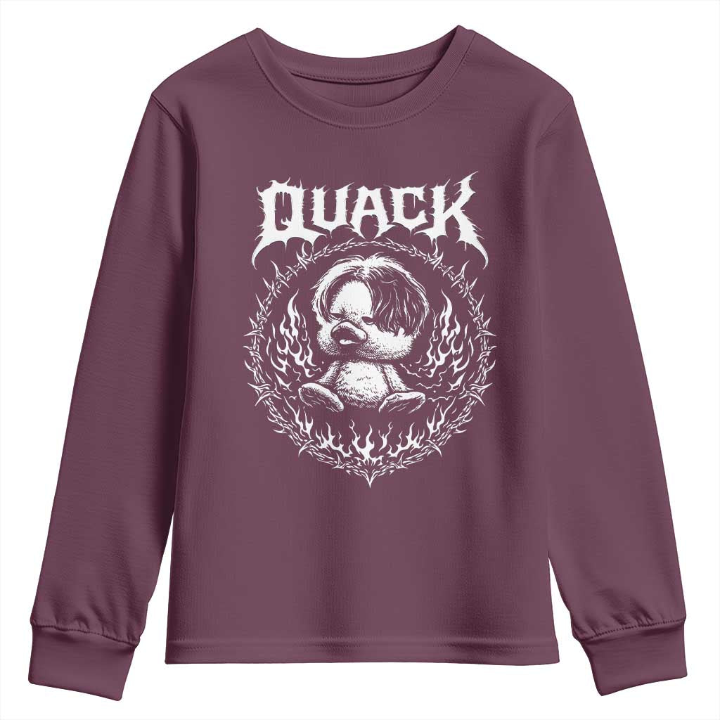 Funny Duck Metal Concert Youth Sweatshirt Rock Music Quack Meme
