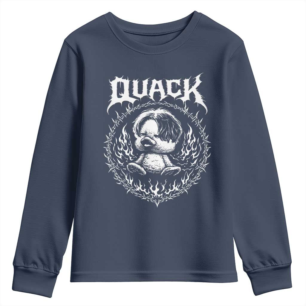 Funny Duck Metal Concert Youth Sweatshirt Rock Music Quack Meme