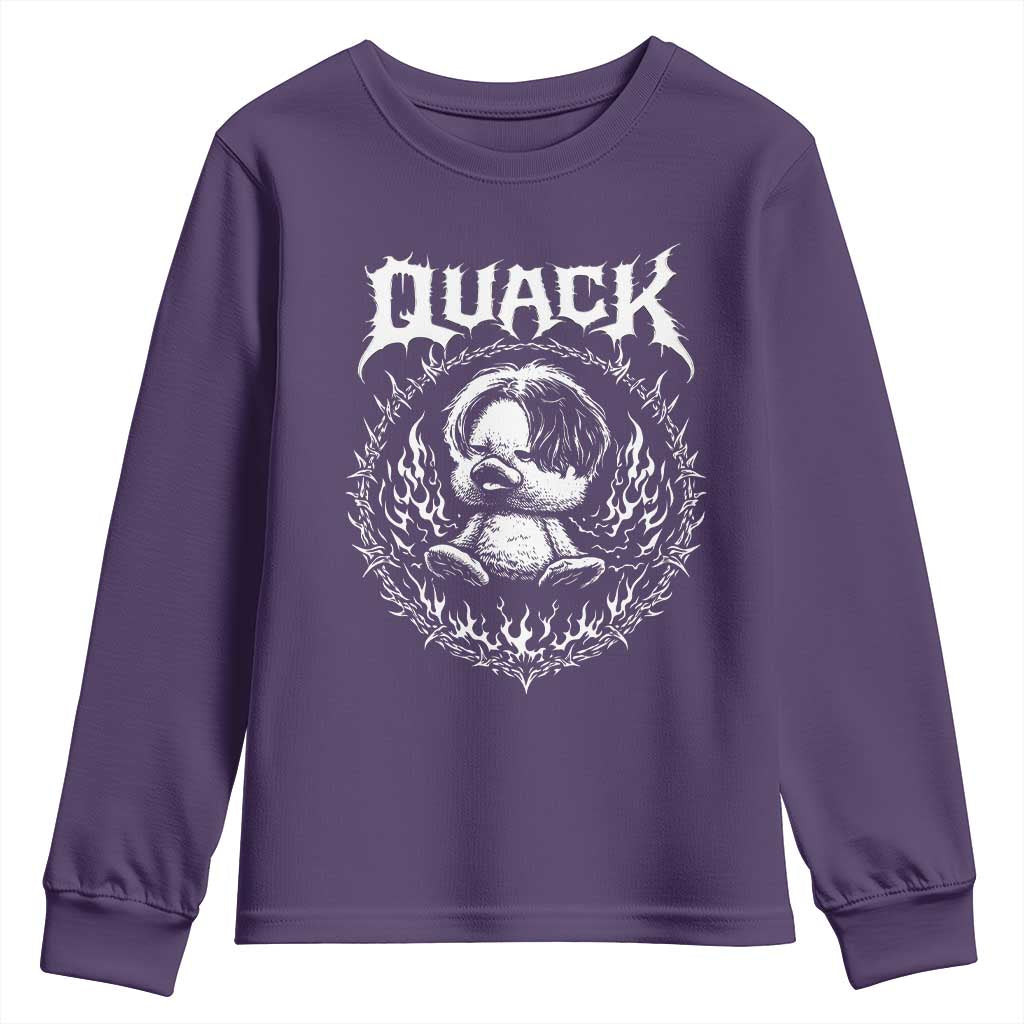 Funny Duck Metal Concert Youth Sweatshirt Rock Music Quack Meme