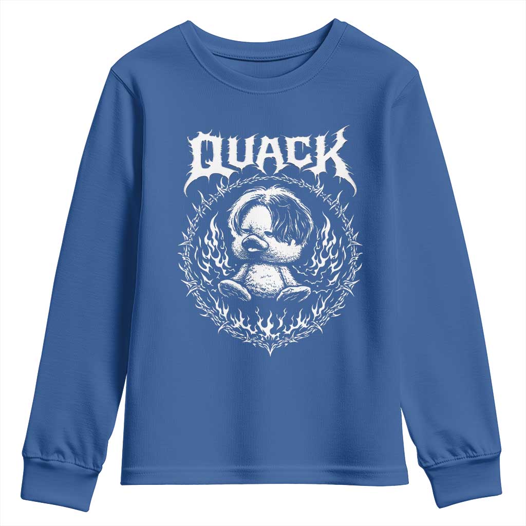 Funny Duck Metal Concert Youth Sweatshirt Rock Music Quack Meme
