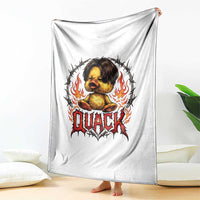 Funny Duck Metal Concert Throw Blanket Rock Band Quack Meme