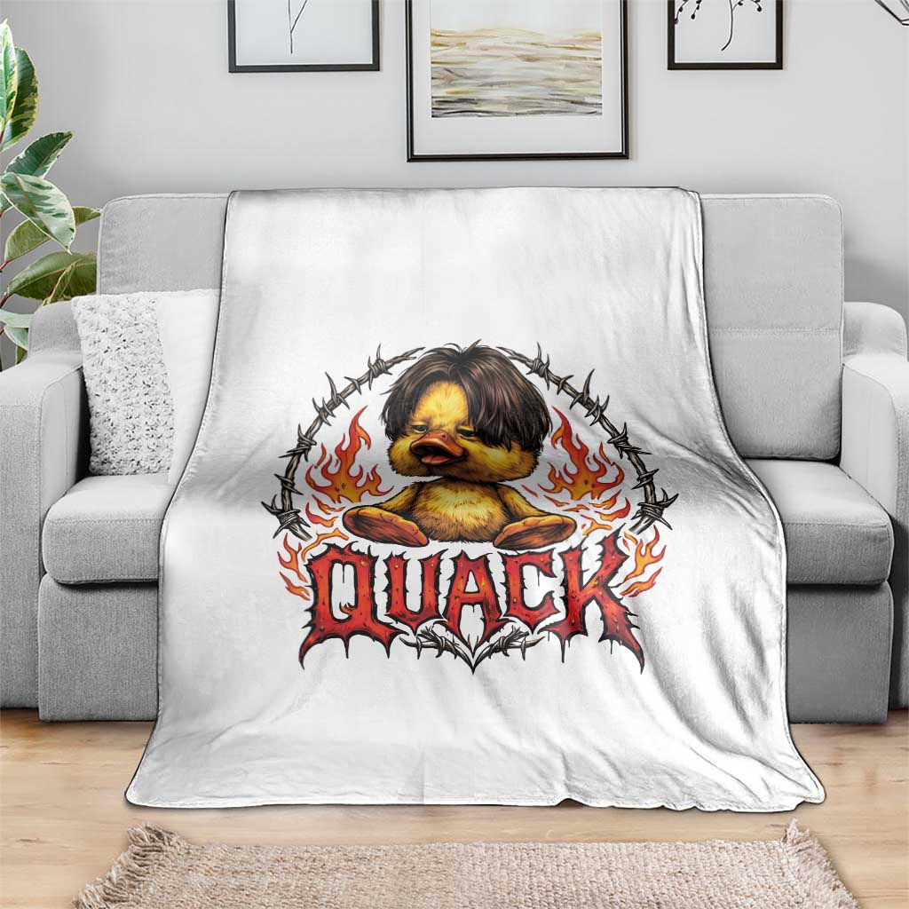 Funny Duck Metal Concert Throw Blanket Rock Band Quack Meme