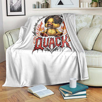 Funny Duck Metal Concert Throw Blanket Rock Band Quack Meme