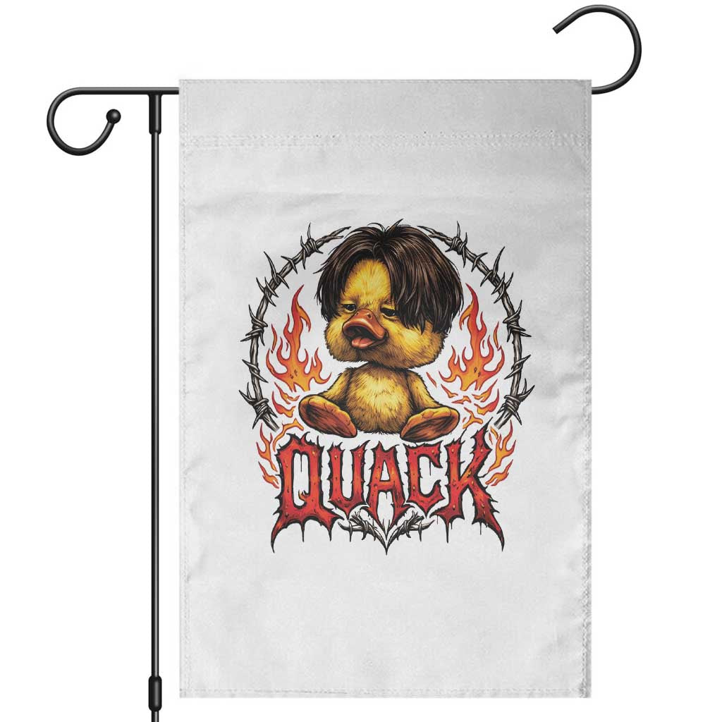 Funny Duck Metal Concert Garden Flag Rock Band Quack Meme