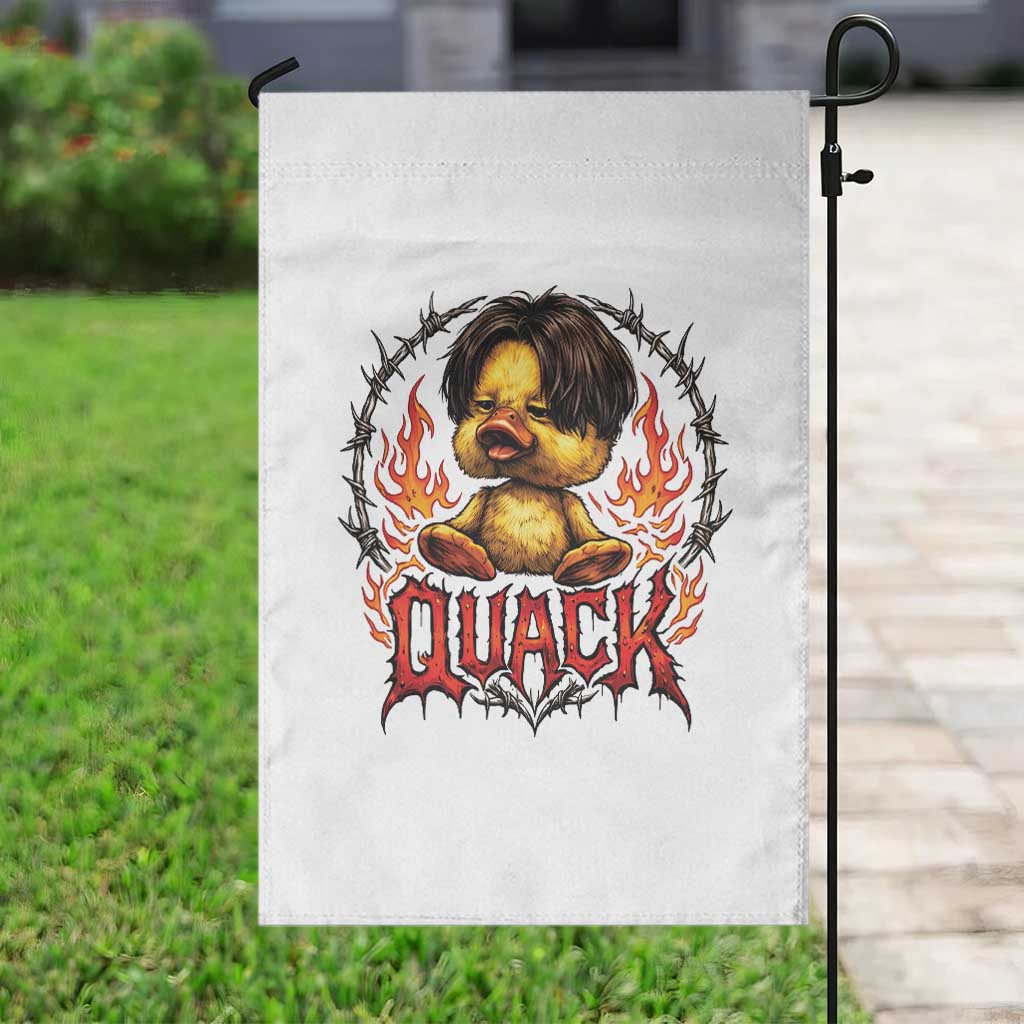 Funny Duck Metal Concert Garden Flag Rock Band Quack Meme