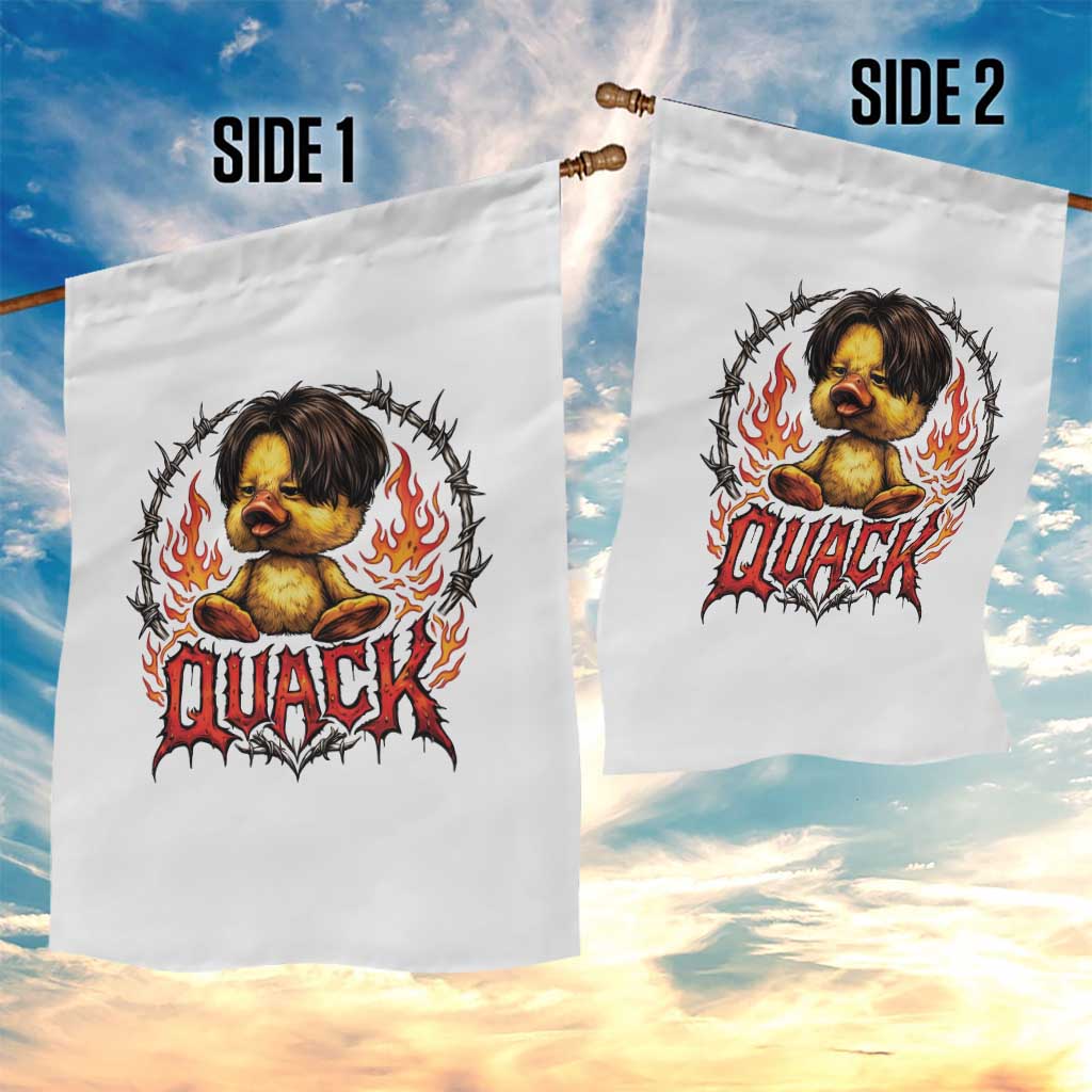 Funny Duck Metal Concert Garden Flag Rock Band Quack Meme
