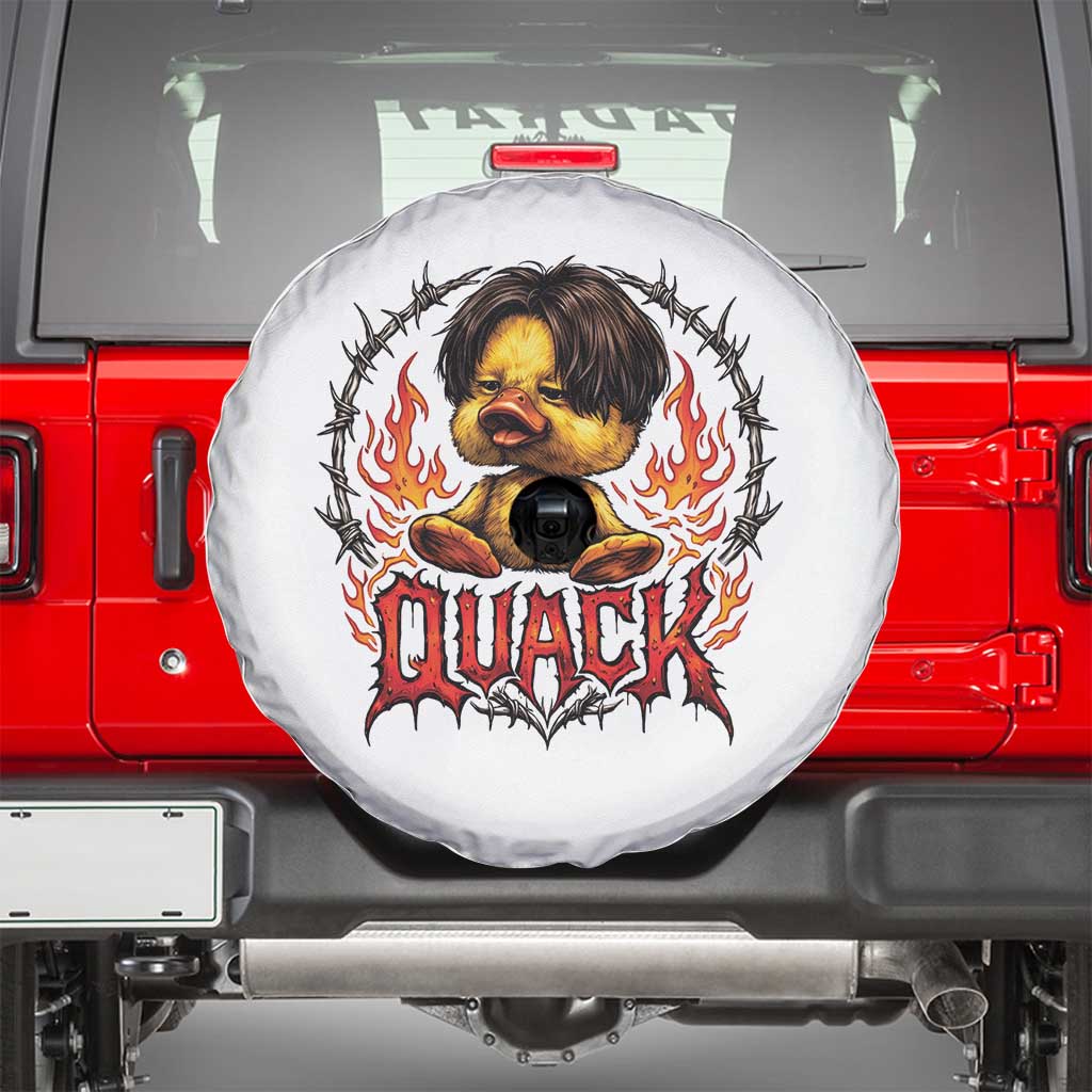 Funny Duck Metal Concert Spare Tire Cover Rock Band Quack Meme
