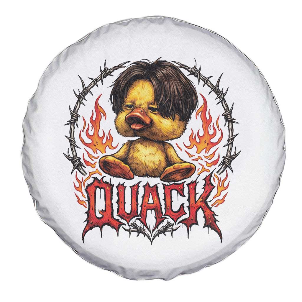 Funny Duck Metal Concert Spare Tire Cover Rock Band Quack Meme