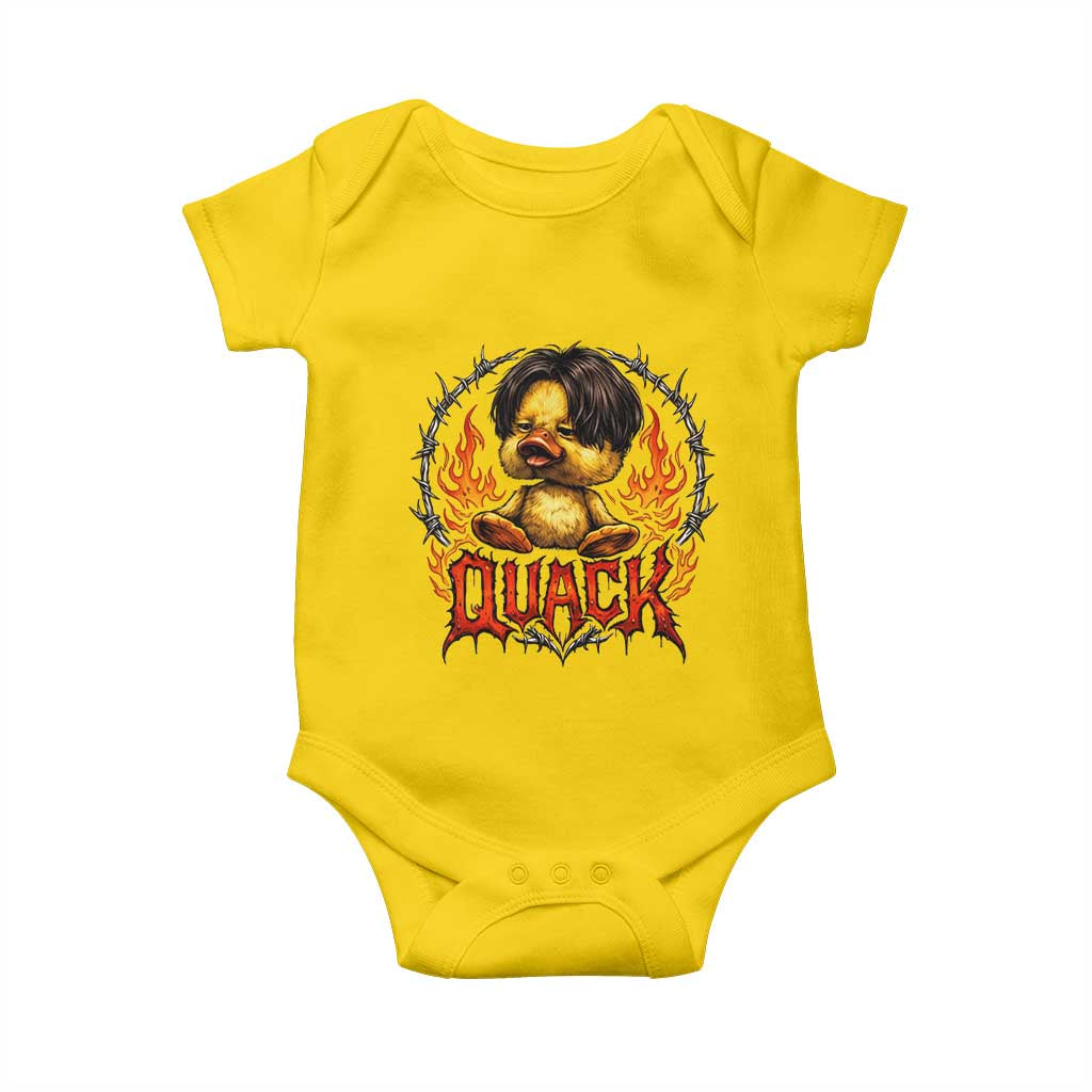 Funny Duck Metal Concert Baby Onesie Rock Band Quack Meme