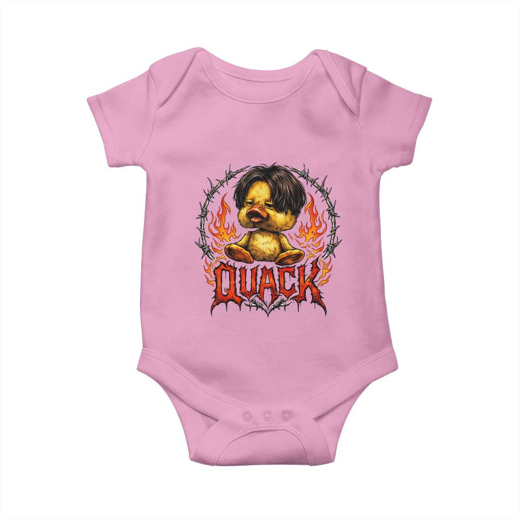 Funny Duck Metal Concert Baby Onesie Rock Band Quack Meme