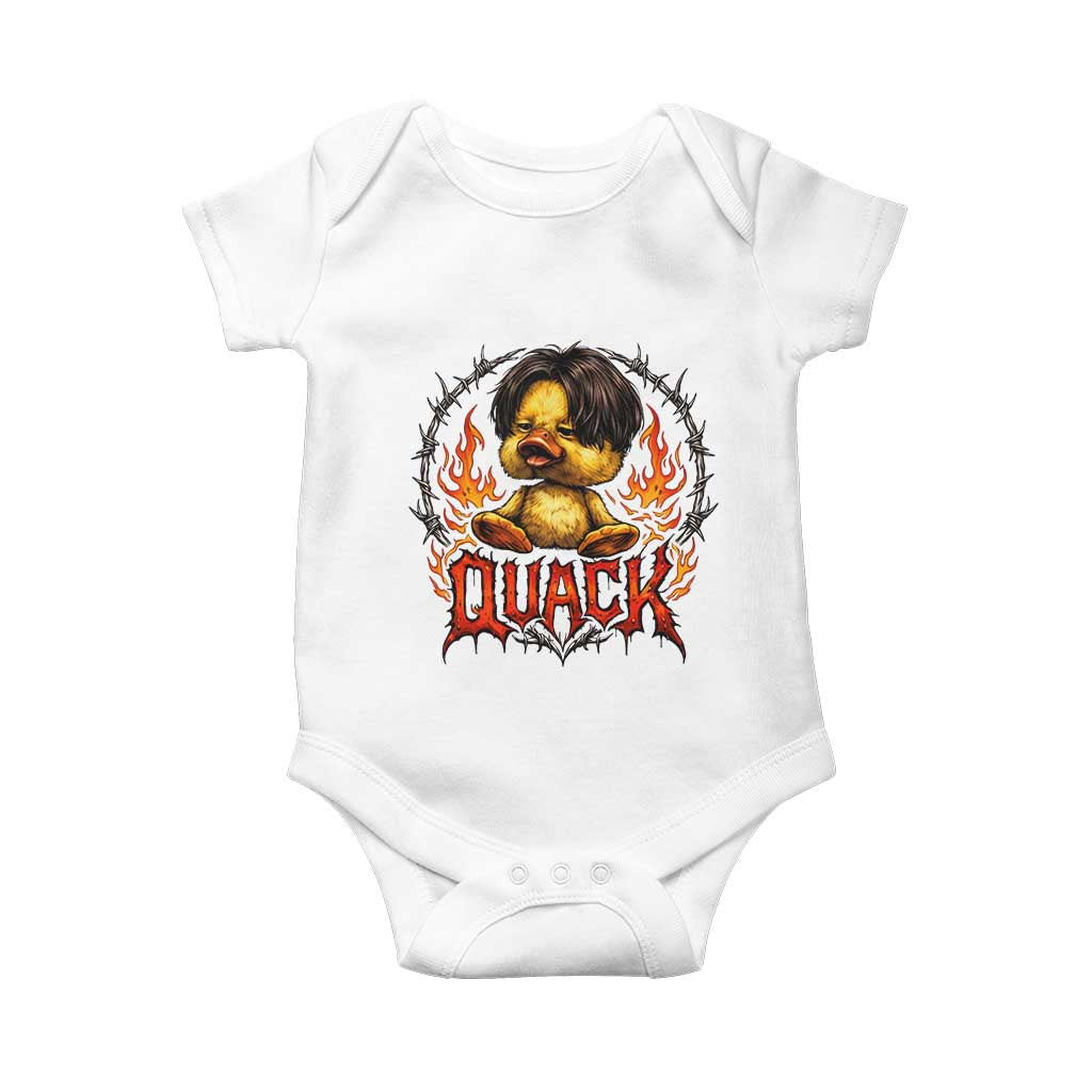 Funny Duck Metal Concert Baby Onesie Rock Band Quack Meme