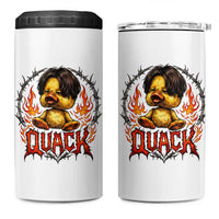 Funny Duck Metal Concert 4 in 1 Can Cooler Tumbler Rock Band Quack Meme