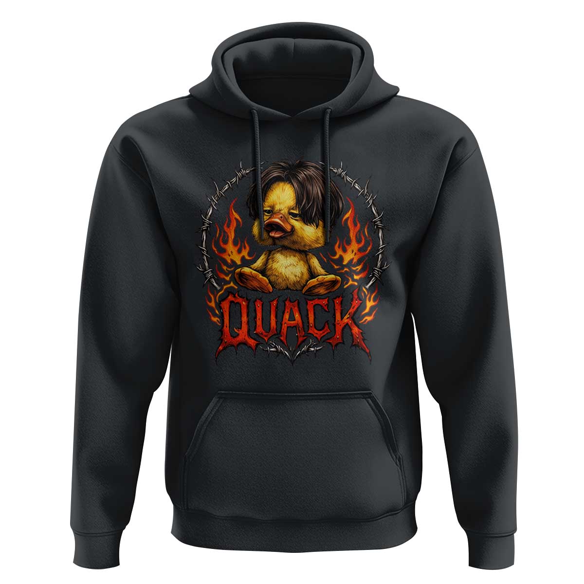 Funny Duck Metal Concert Hoodie Rock Band Quack Meme