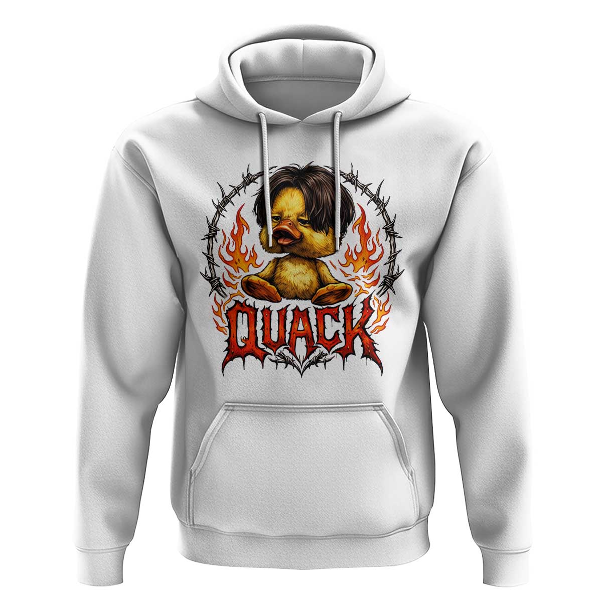 Funny Duck Metal Concert Hoodie Rock Band Quack Meme