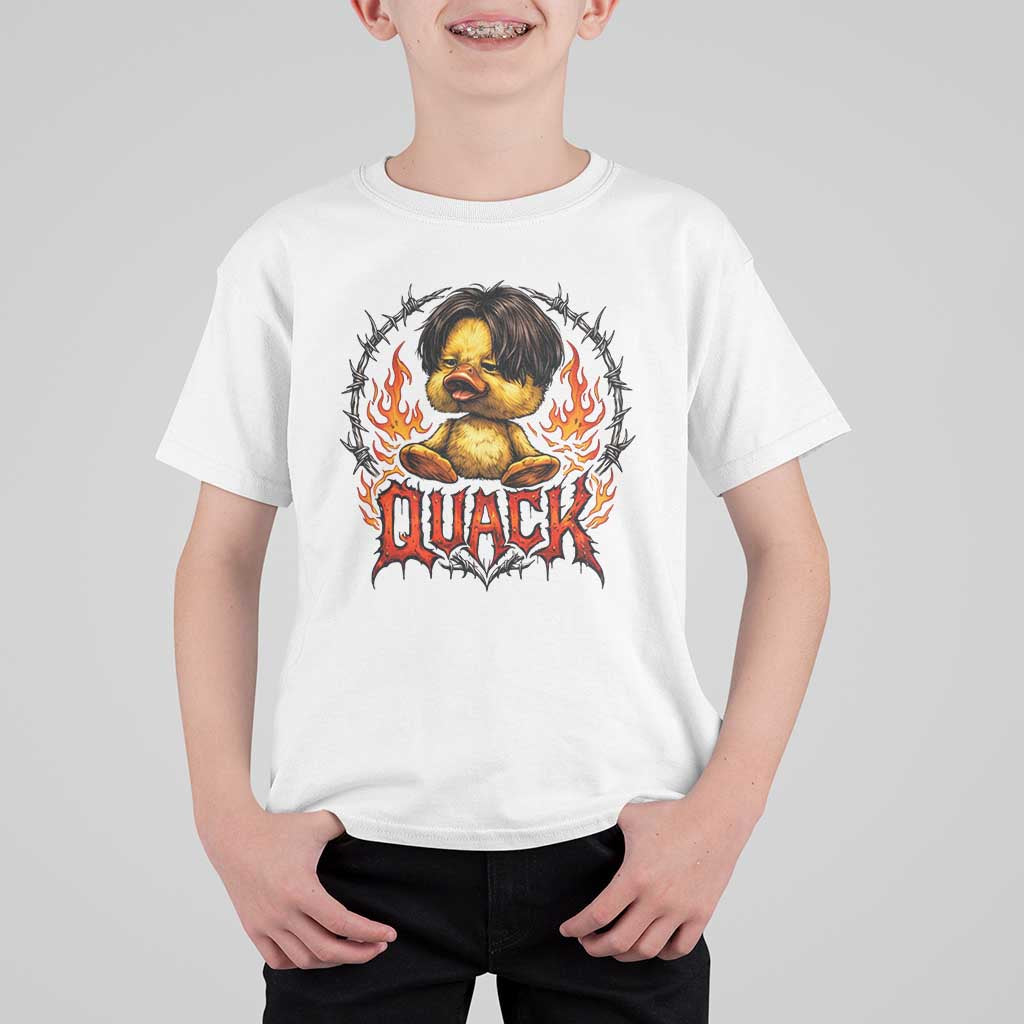 Funny Duck Metal Concert T Shirt For Kid Rock Band Quack Meme