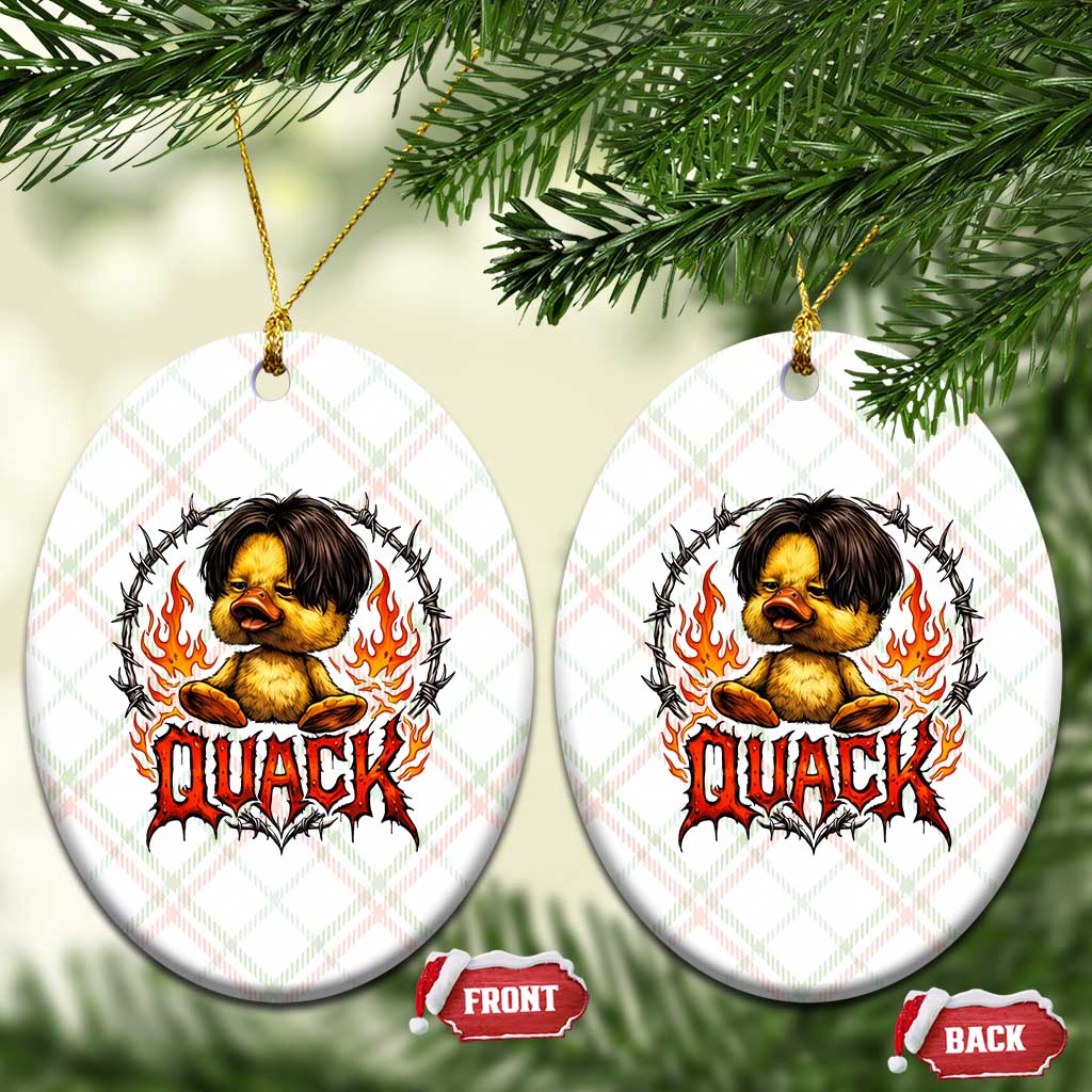 Funny Duck Metal Concert Ceramic Ornament Rock Band Quack Meme