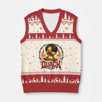 Funny Duck Metal Concert V-Neck Knit Sweater Vest Rock Band Quack Meme
