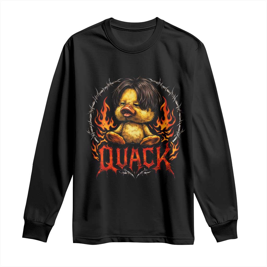 Funny Duck Metal Concert Long Sleeve Shirt Rock Band Quack Meme