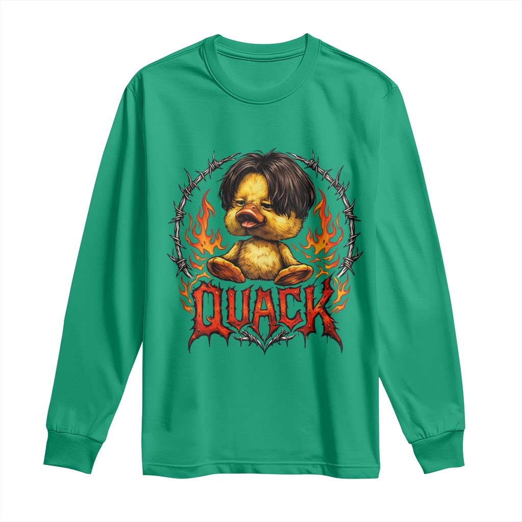 Funny Duck Metal Concert Long Sleeve Shirt Rock Band Quack Meme
