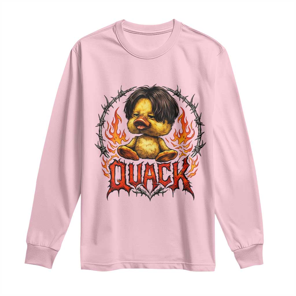 Funny Duck Metal Concert Long Sleeve Shirt Rock Band Quack Meme