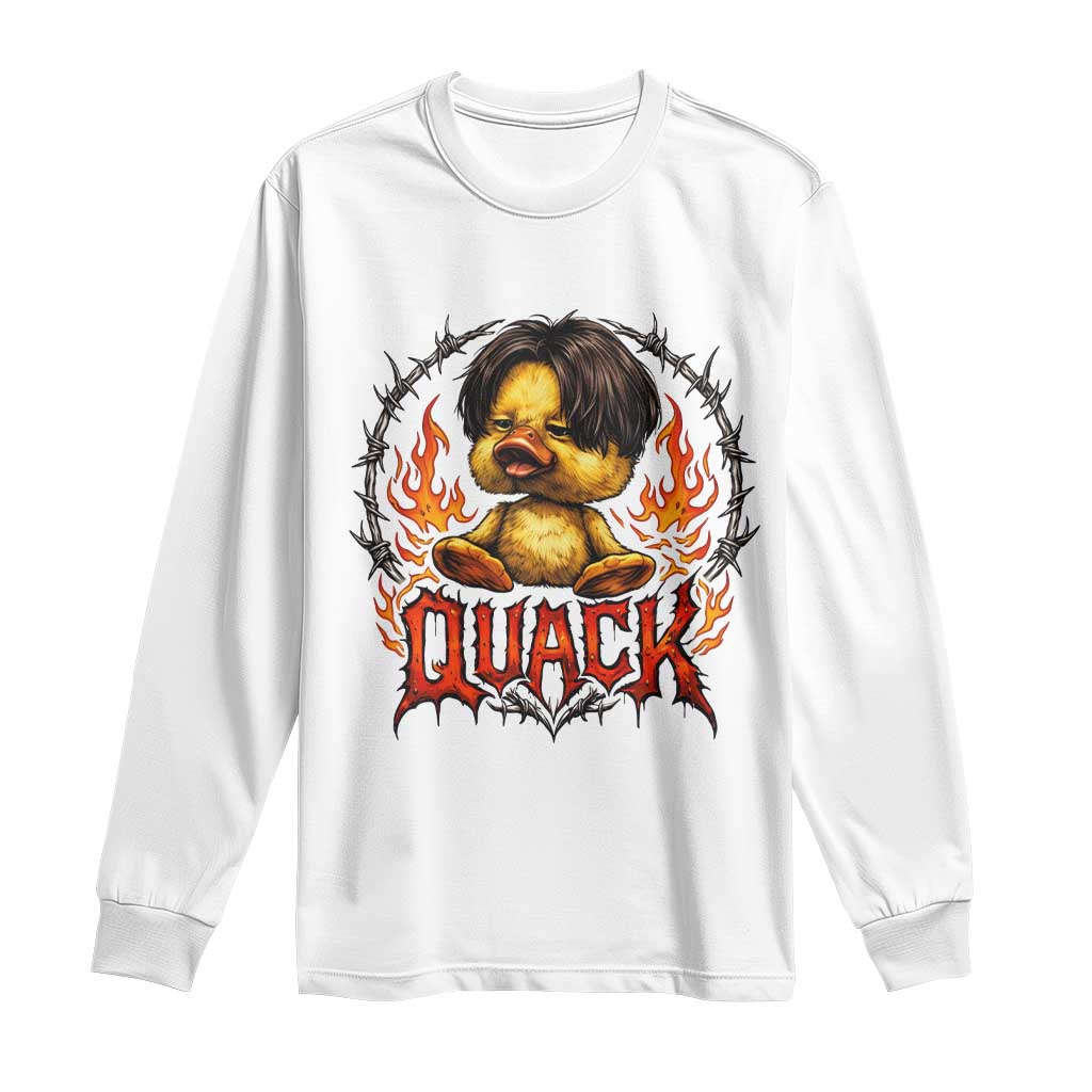 Funny Duck Metal Concert Long Sleeve Shirt Rock Band Quack Meme