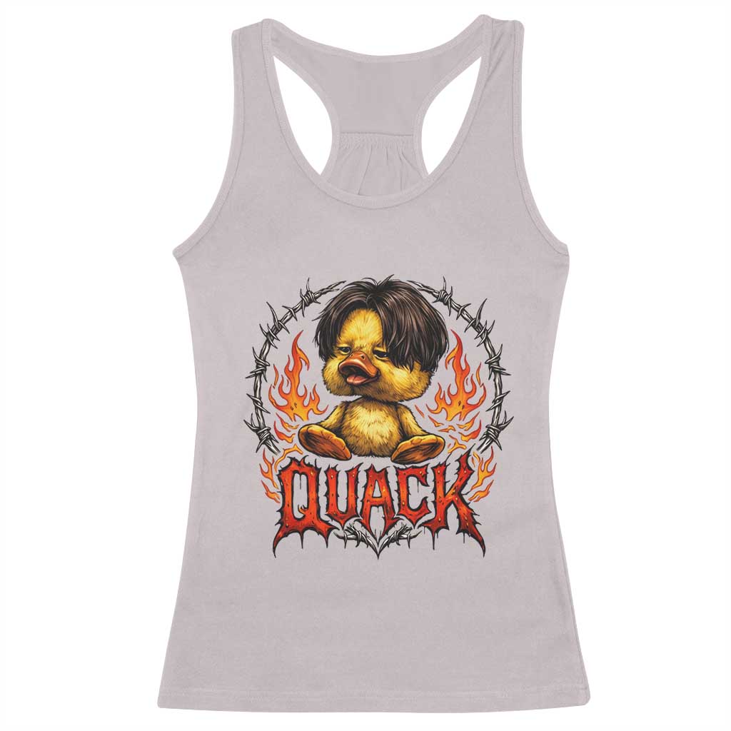 Funny Duck Metal Concert Racerback Tank Top Rock Band Quack Meme