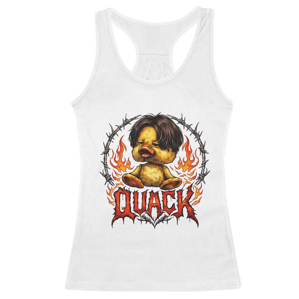 Funny Duck Metal Concert Racerback Tank Top Rock Band Quack Meme