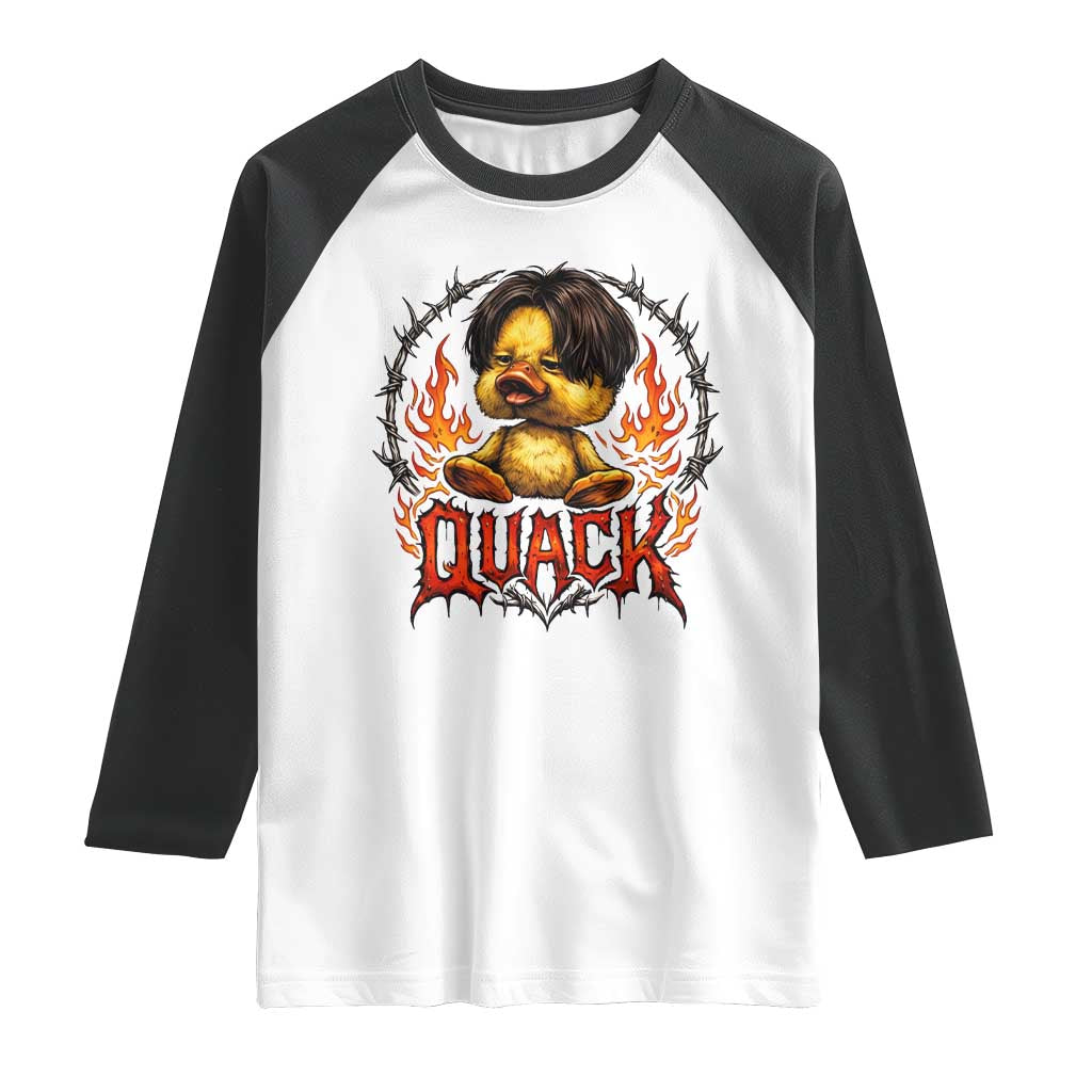 Funny Duck Metal Concert Raglan Shirt Rock Band Quack Meme