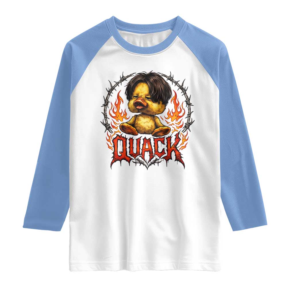 Funny Duck Metal Concert Raglan Shirt Rock Band Quack Meme