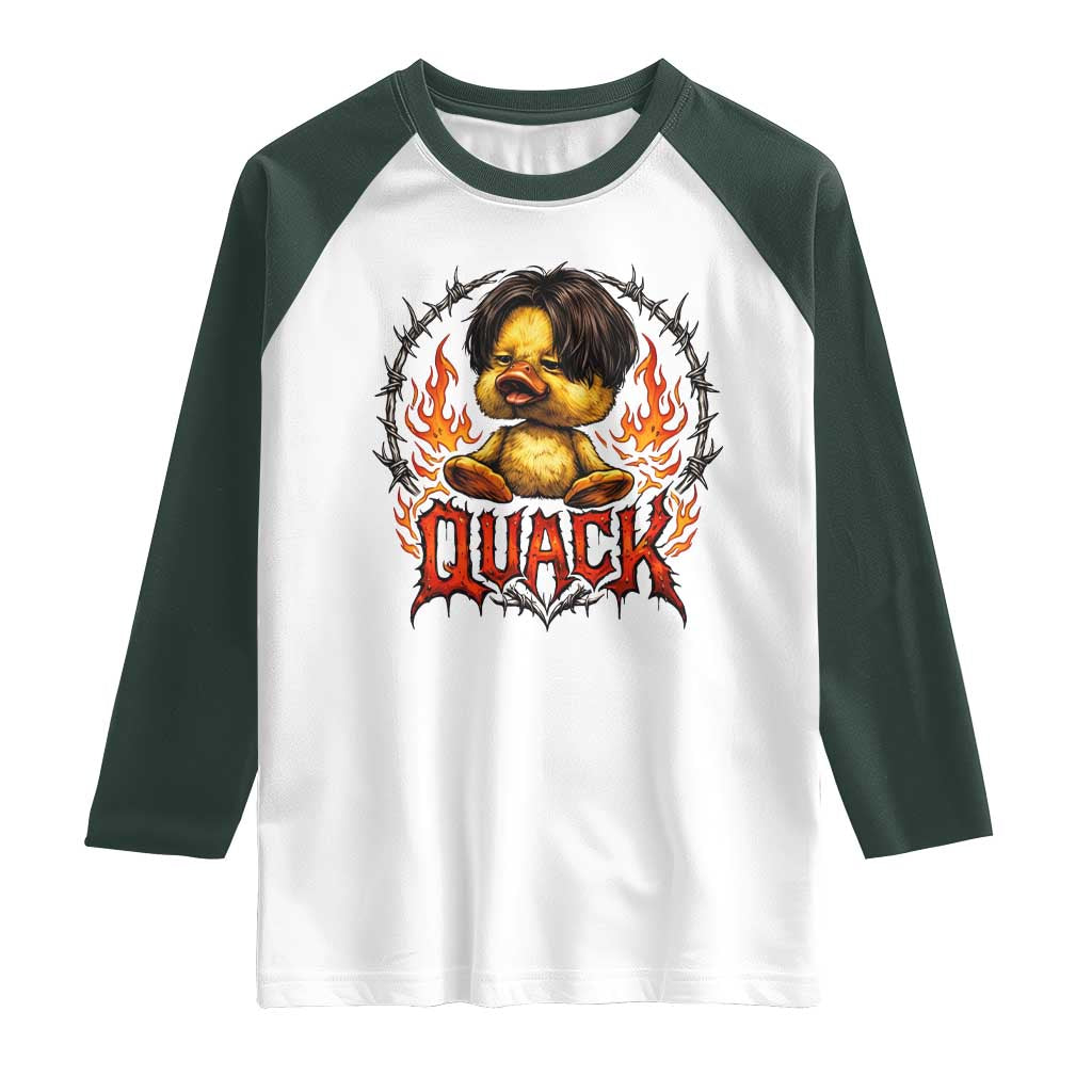 Funny Duck Metal Concert Raglan Shirt Rock Band Quack Meme