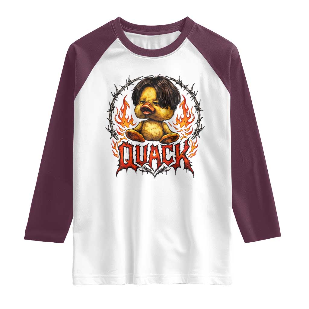 Funny Duck Metal Concert Raglan Shirt Rock Band Quack Meme