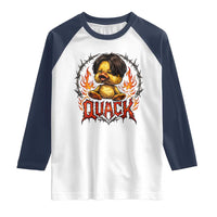Funny Duck Metal Concert Raglan Shirt Rock Band Quack Meme
