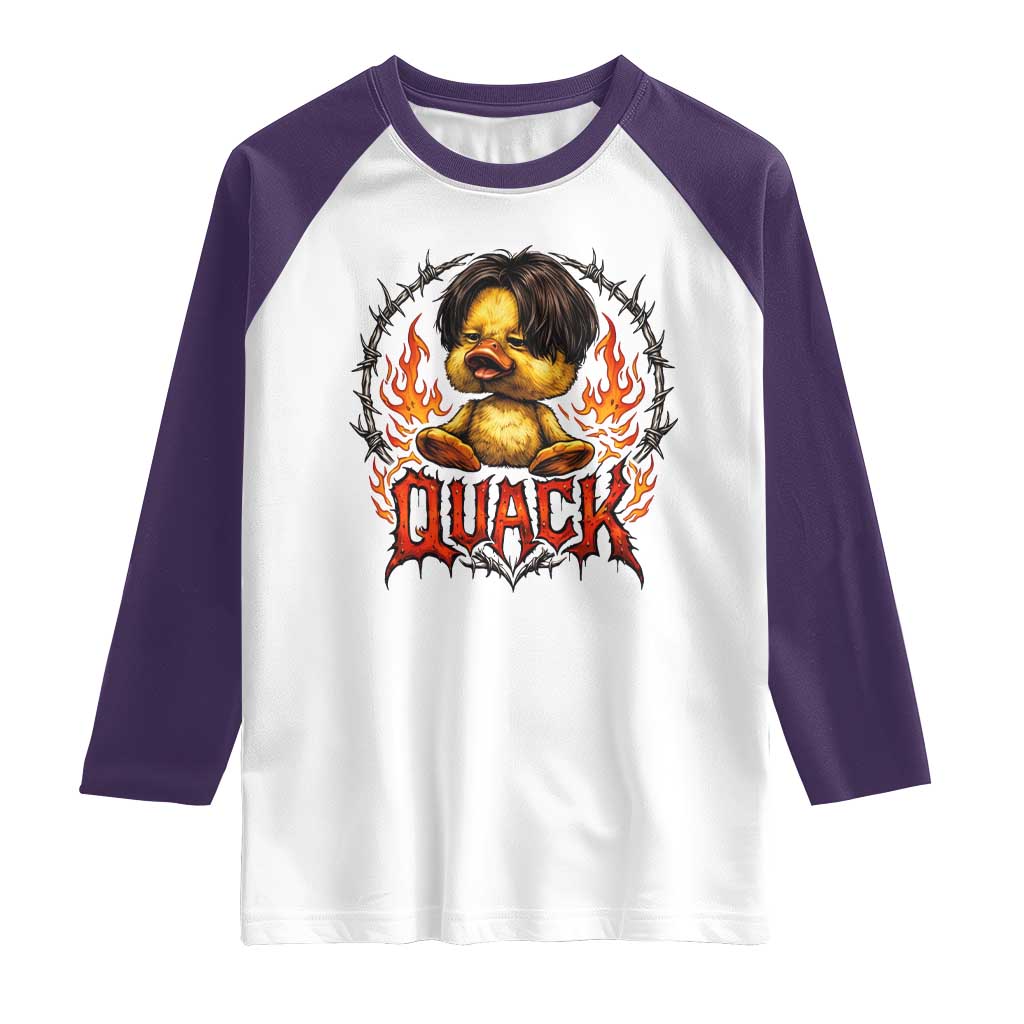 Funny Duck Metal Concert Raglan Shirt Rock Band Quack Meme