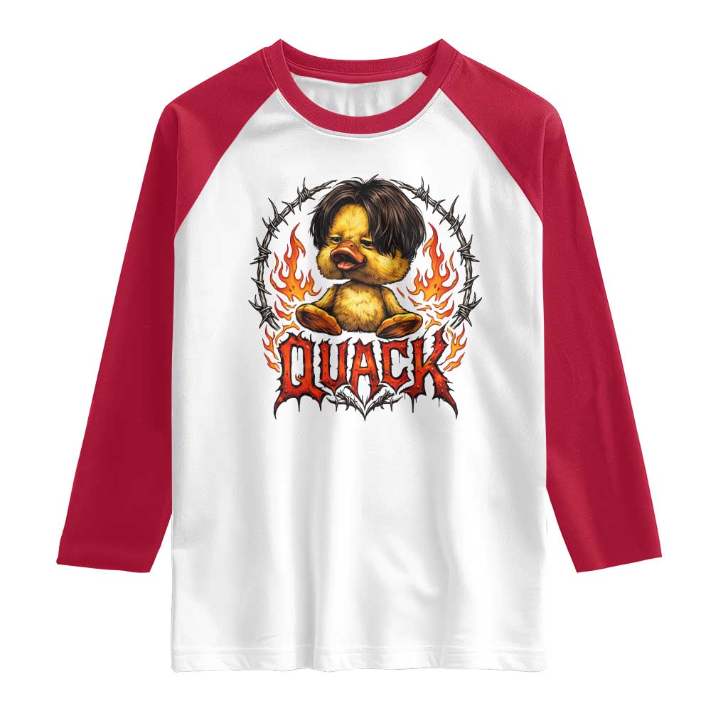 Funny Duck Metal Concert Raglan Shirt Rock Band Quack Meme