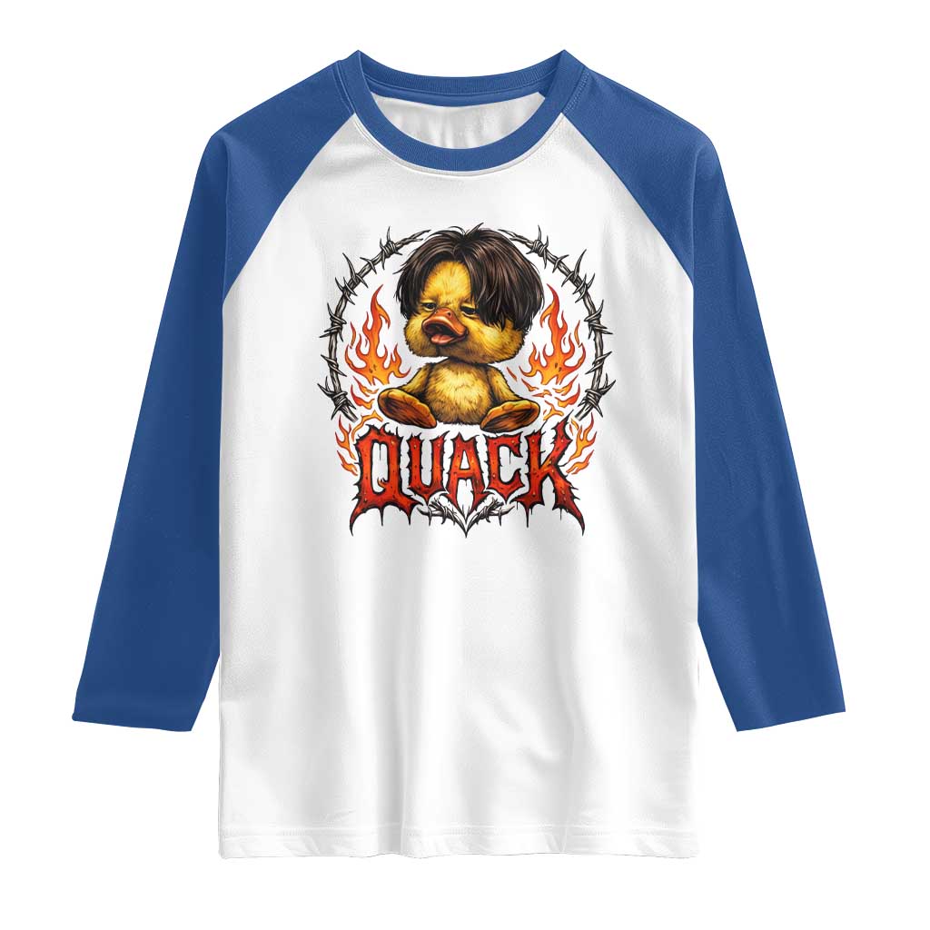 Funny Duck Metal Concert Raglan Shirt Rock Band Quack Meme