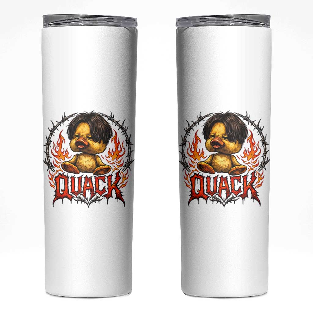 Funny Duck Metal Concert Skinny Tumbler Rock Band Quack Meme