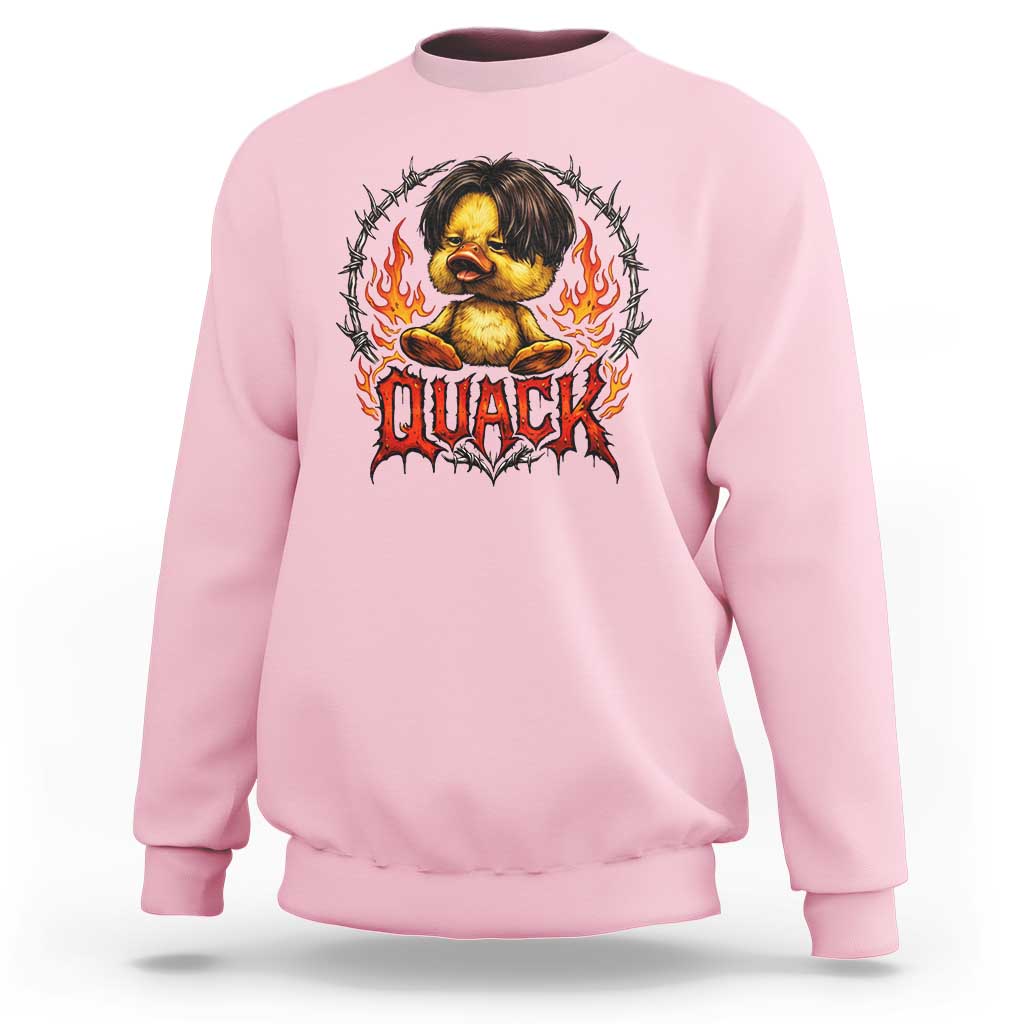 Funny Duck Metal Concert Sweatshirt Rock Band Quack Meme