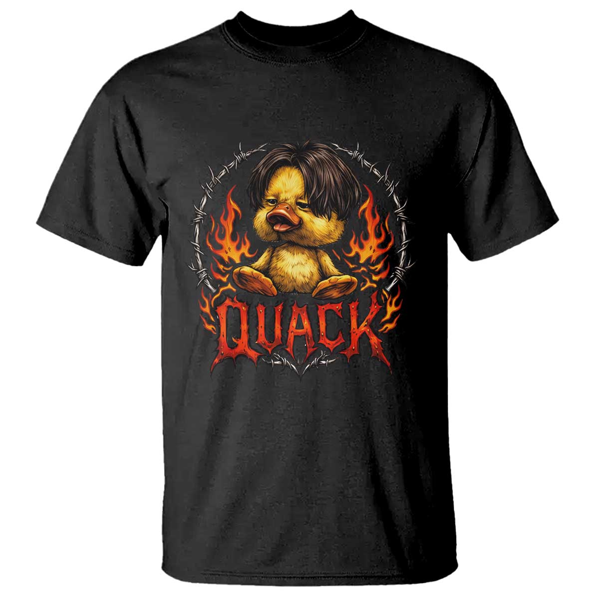 Funny Duck Metal Concert T Shirt Rock Band Quack Meme