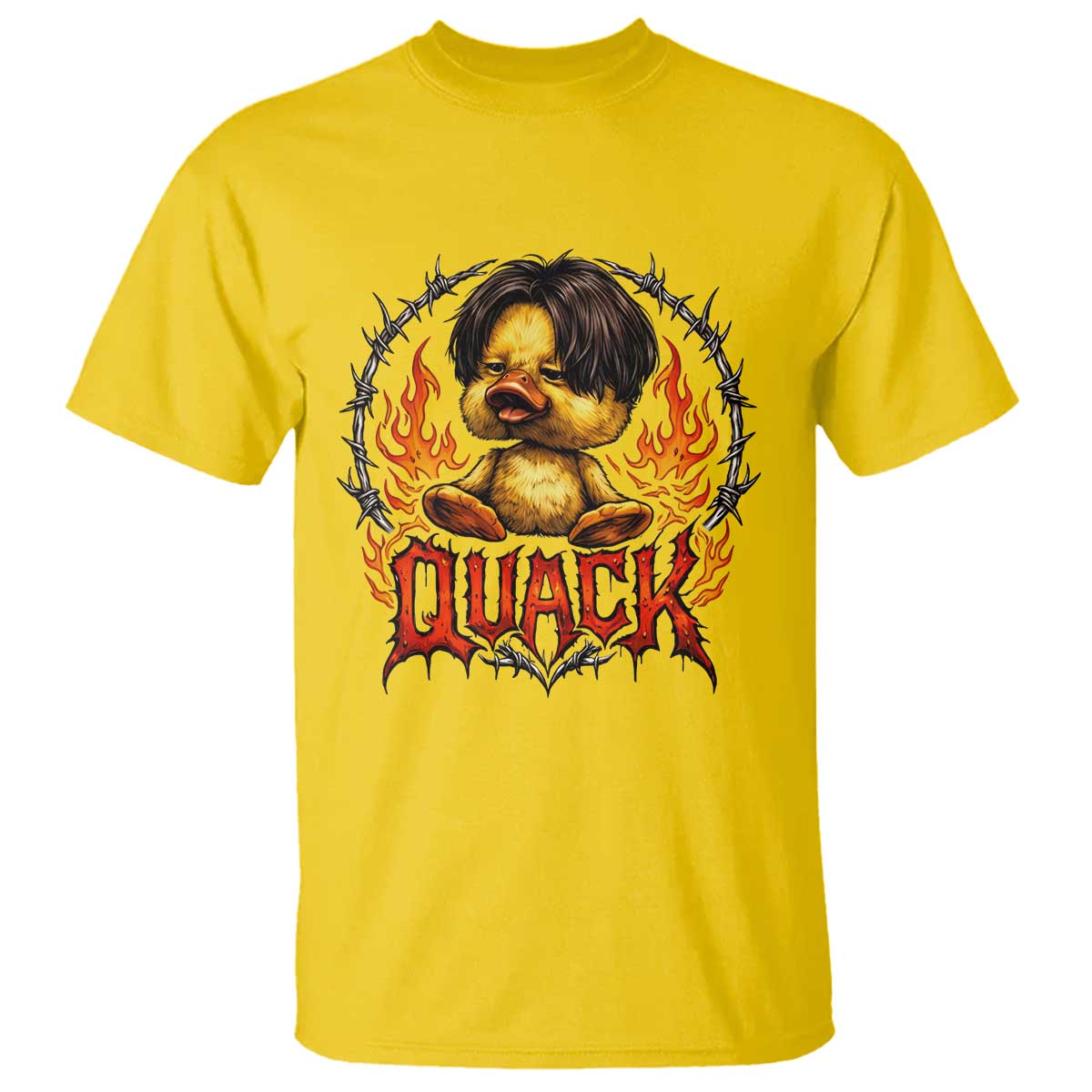 Funny Duck Metal Concert T Shirt Rock Band Quack Meme