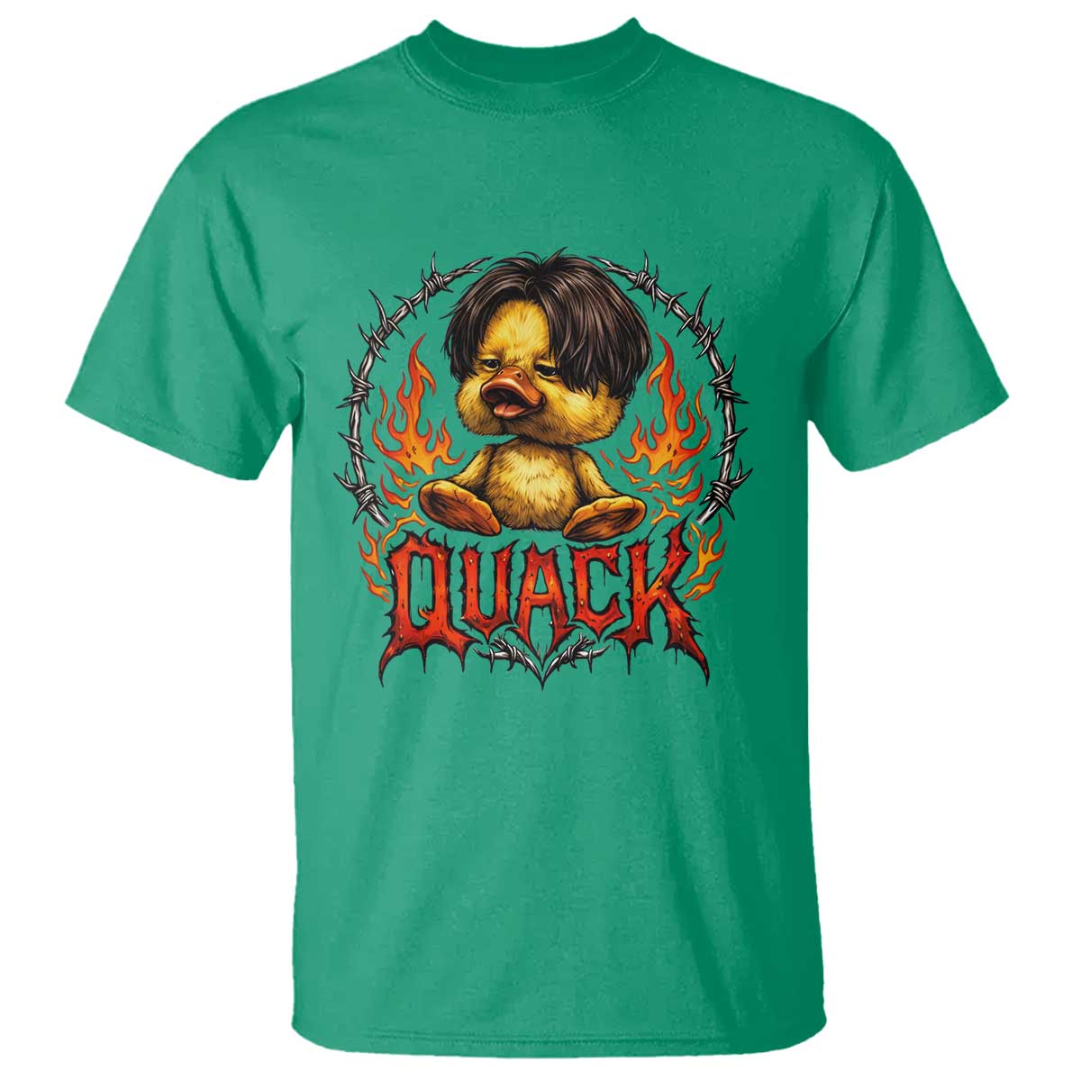 Funny Duck Metal Concert T Shirt Rock Band Quack Meme