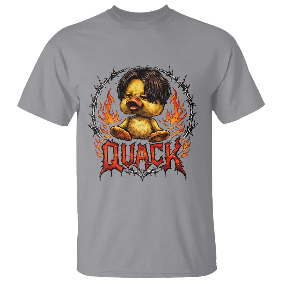 Funny Duck Metal Concert T Shirt Rock Band Quack Meme