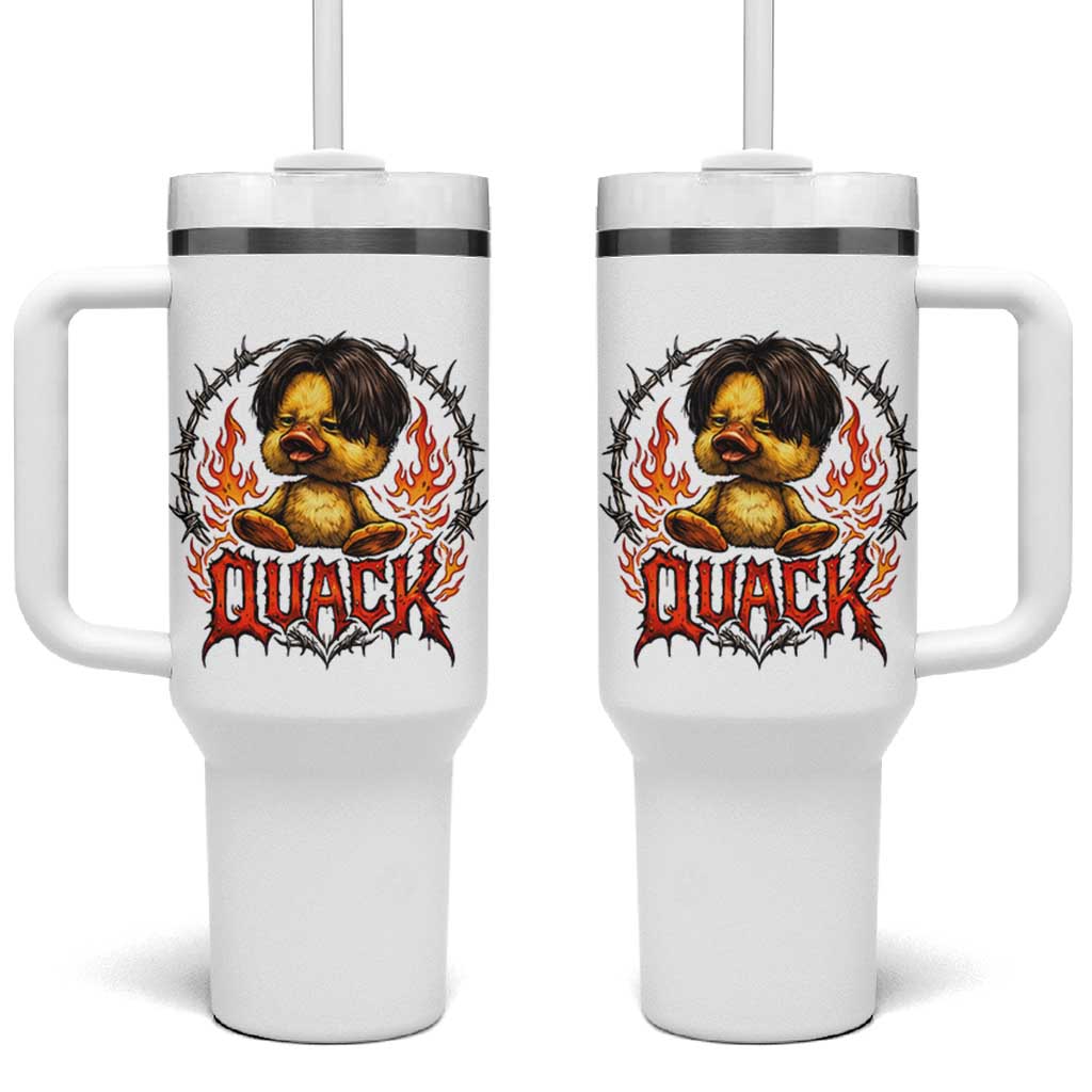 Funny Duck Metal Concert Tumbler With Handle Rock Band Quack Meme